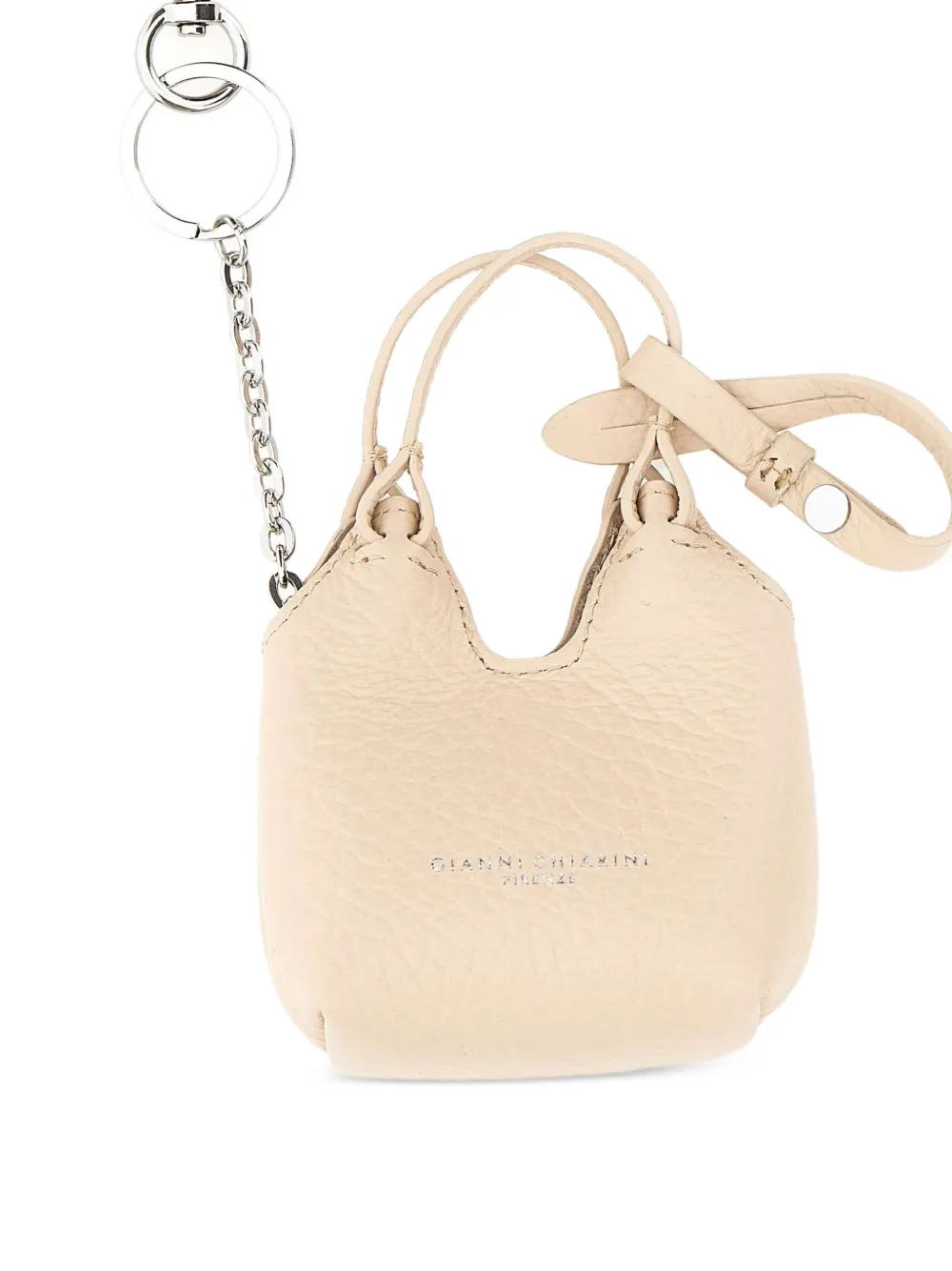 GIANNI CHIARINI Dua leren sleutelhanger Beige