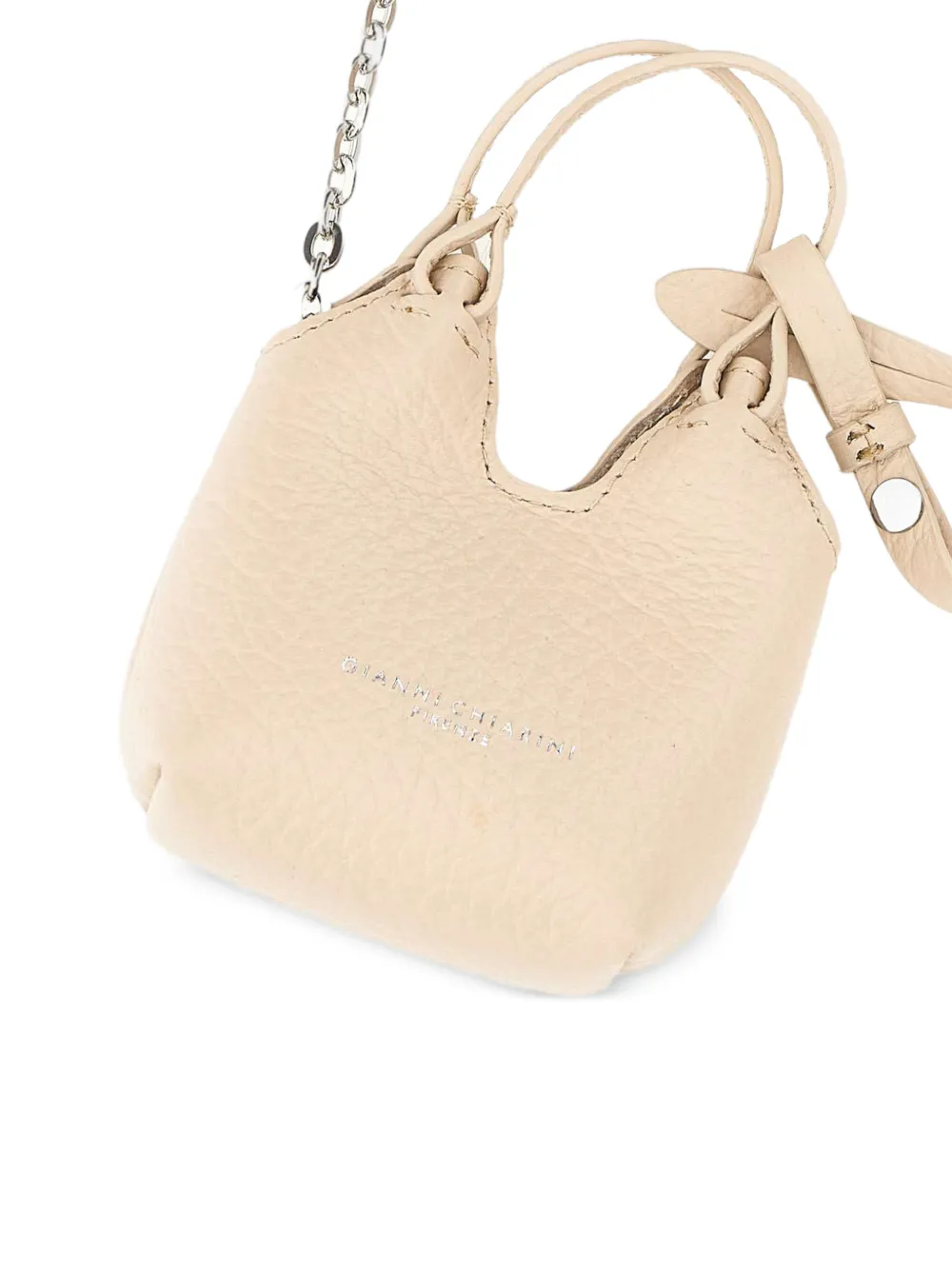 GIANNI CHIARINI Dua leren sleutelhanger Beige