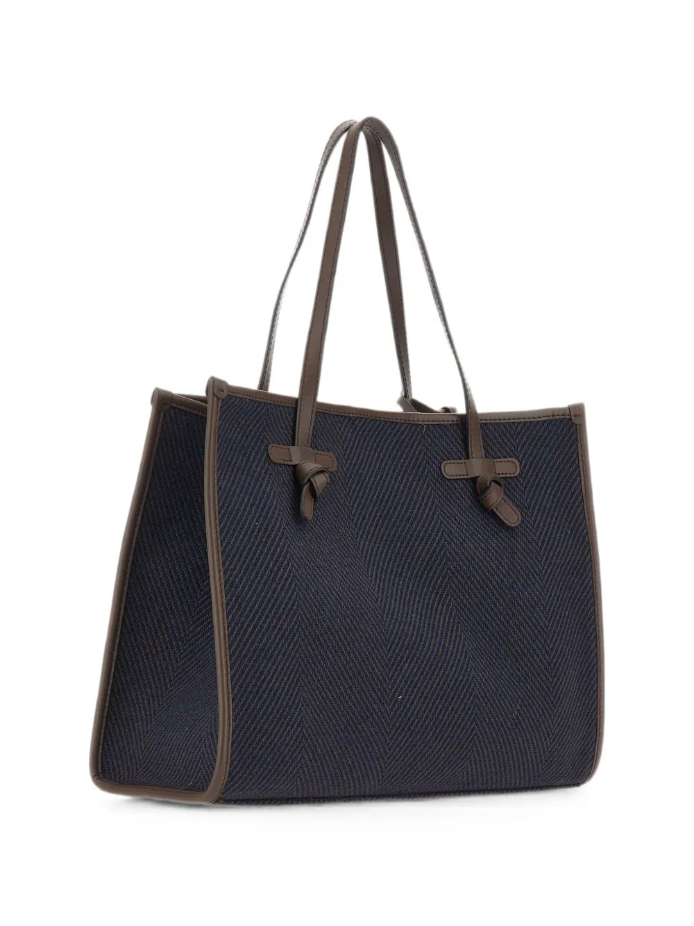 MARCELLA CLUB large Marcella herringbone tote bag - Blu