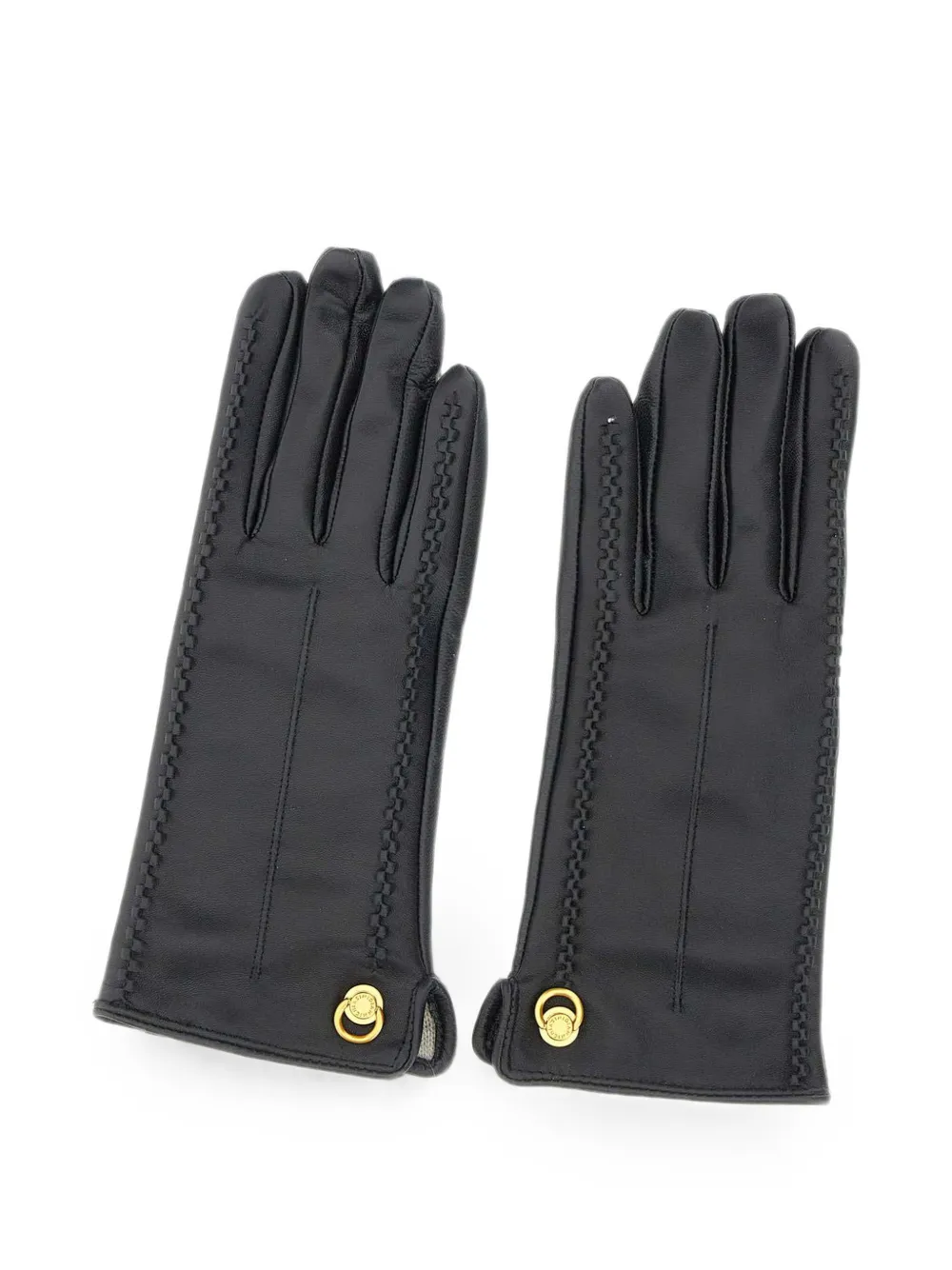 GIANNI CHIARINI Handschoenen met gestikt detail en ringlets Zwart