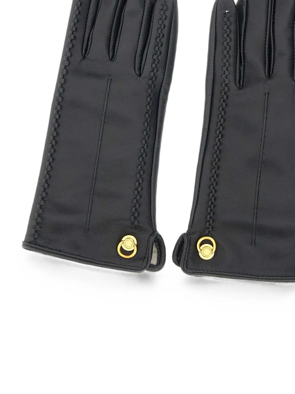 GIANNI CHIARINI Handschoenen met gestikt detail en ringlets Zwart