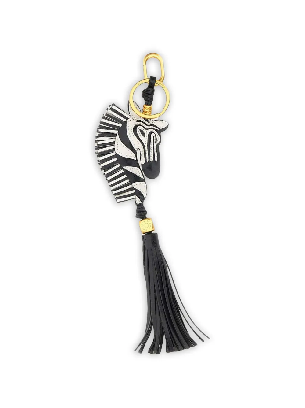 GIANNI CHIARINI zebra-charm tassel keyring - Schwarz