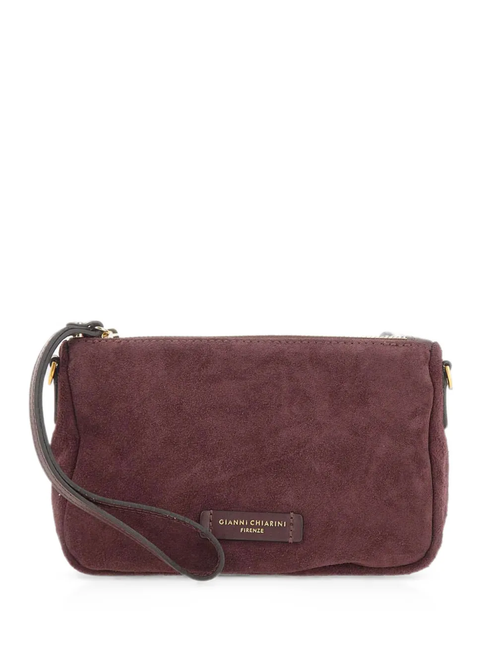 GIANNI CHIARINI Nora suede clutch bag - Rosso