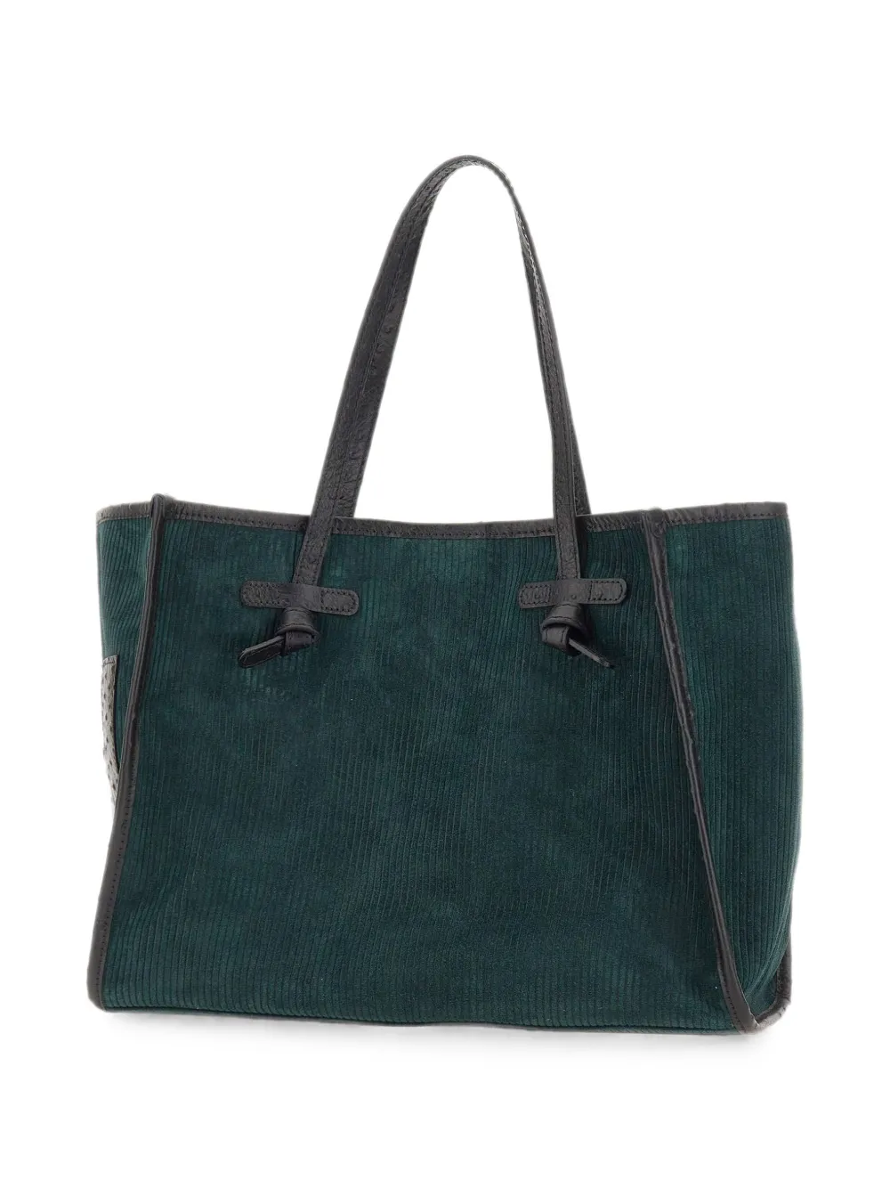 MARCELLA CLUB Marcella ribgebreide suède schoudertas Groen