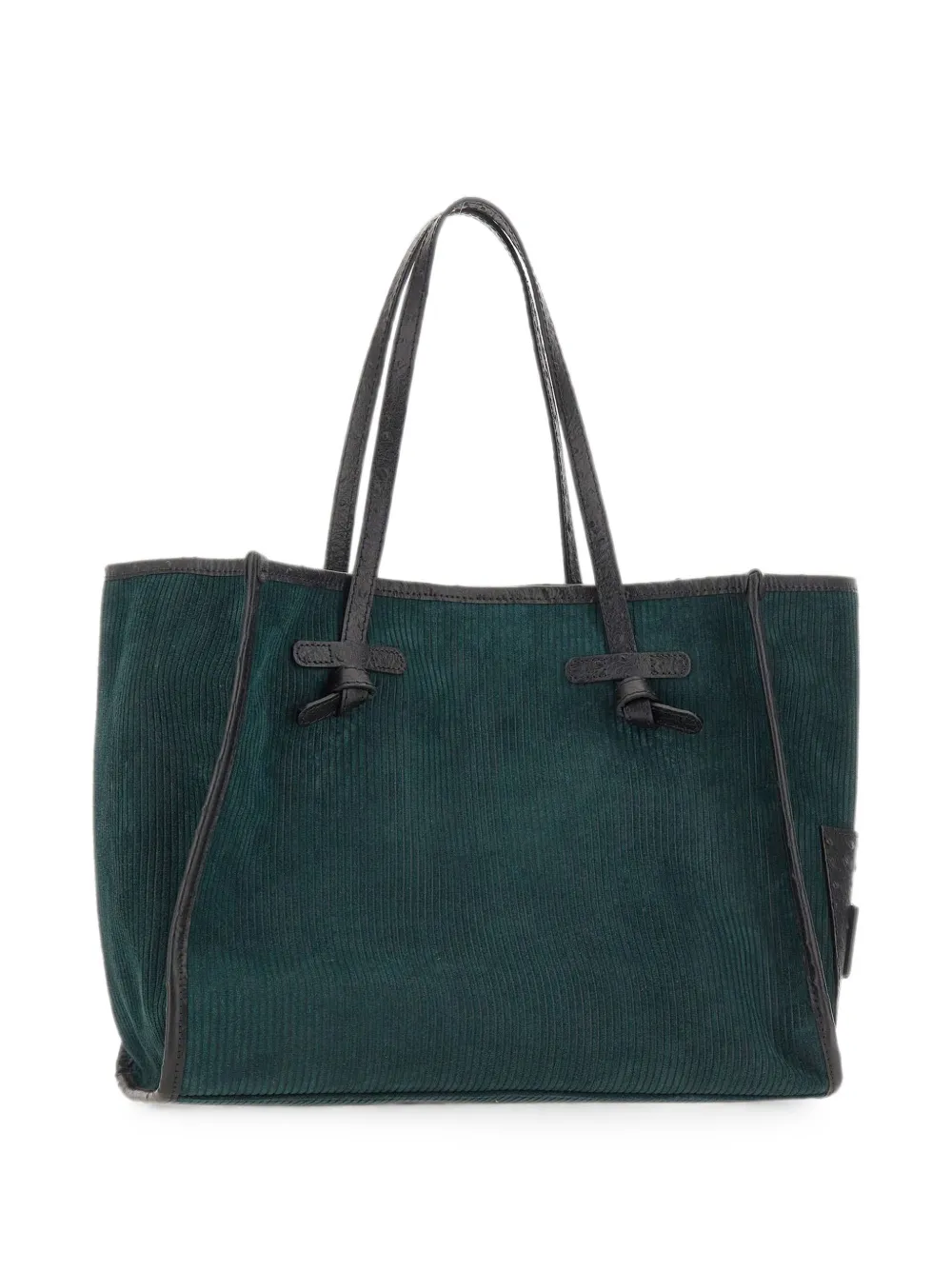 MARCELLA CLUB Marcella ribgebreide suède schoudertas Groen