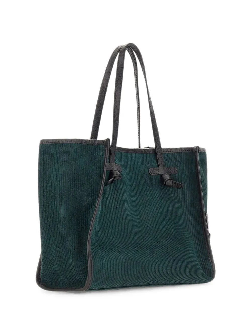 MARCELLA CLUB Marcella ribgebreide suède schoudertas Groen