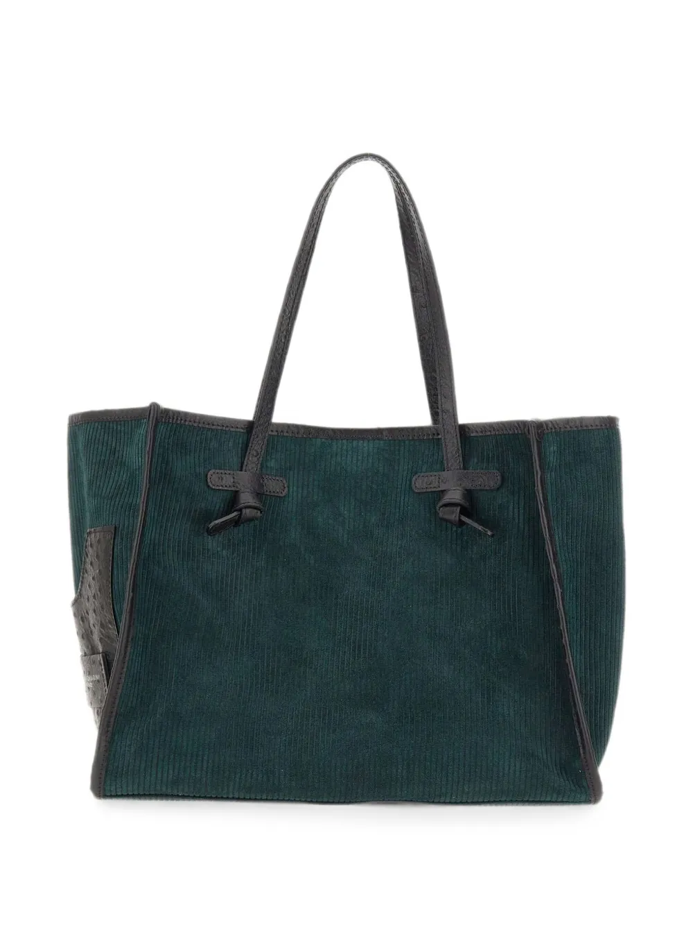 MARCELLA CLUB Marcella ribgebreide suède schoudertas Groen