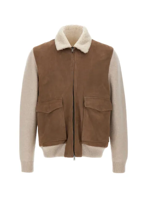 VOLFAGLI Arena shearling-collar leather jacket