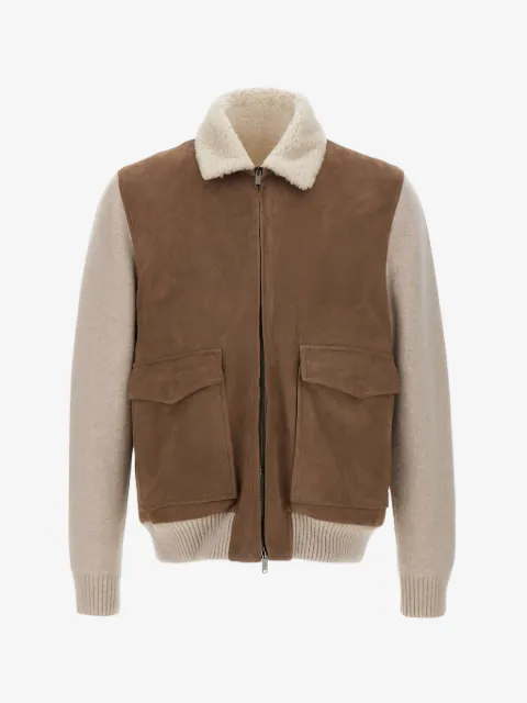 VOLFAGLI Arena shearling-collar leather jacket