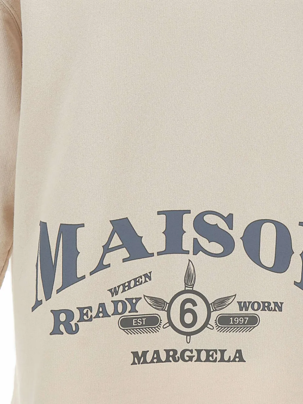 MM6 Maison Margiela Katoenen sweater met logoprint Beige