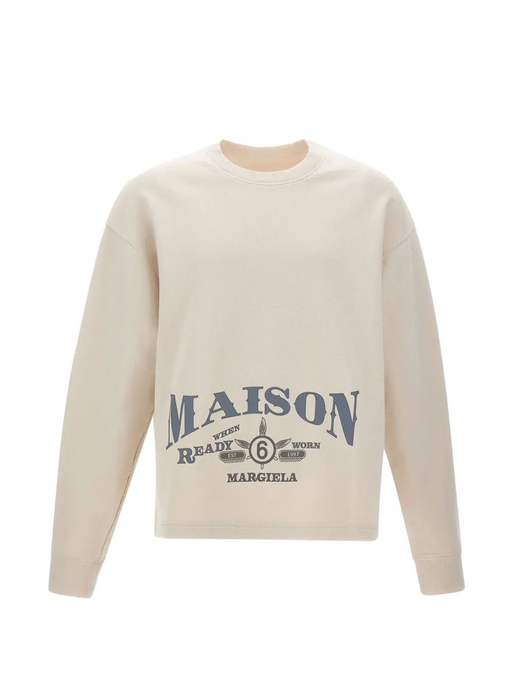MM6 Maison Margiela logo-print cotton sweatshirt - Nude