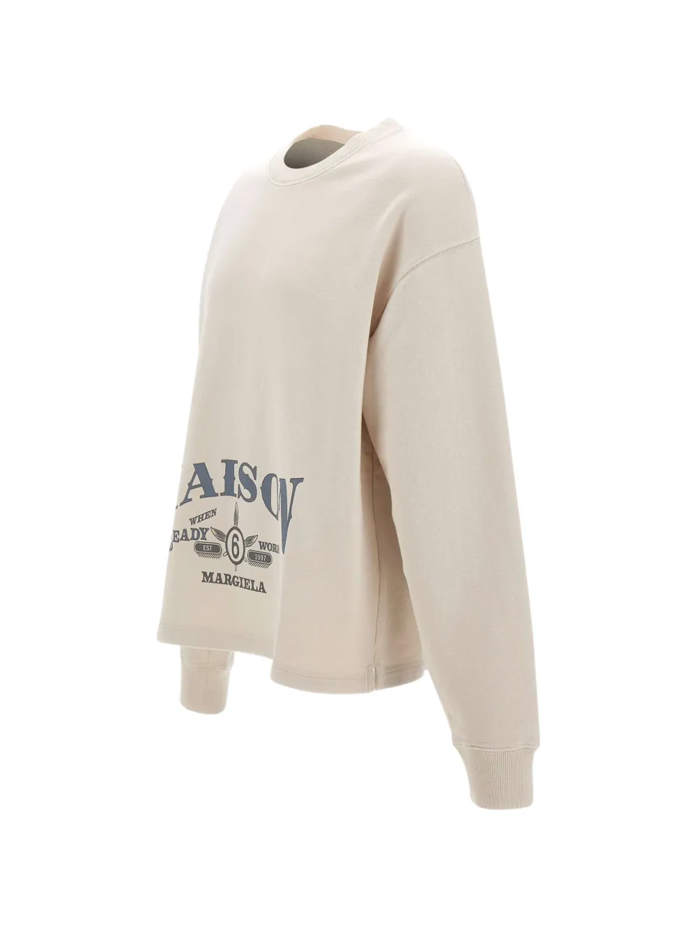 MM6 Maison Margiela Katoenen sweater met logoprint Beige
