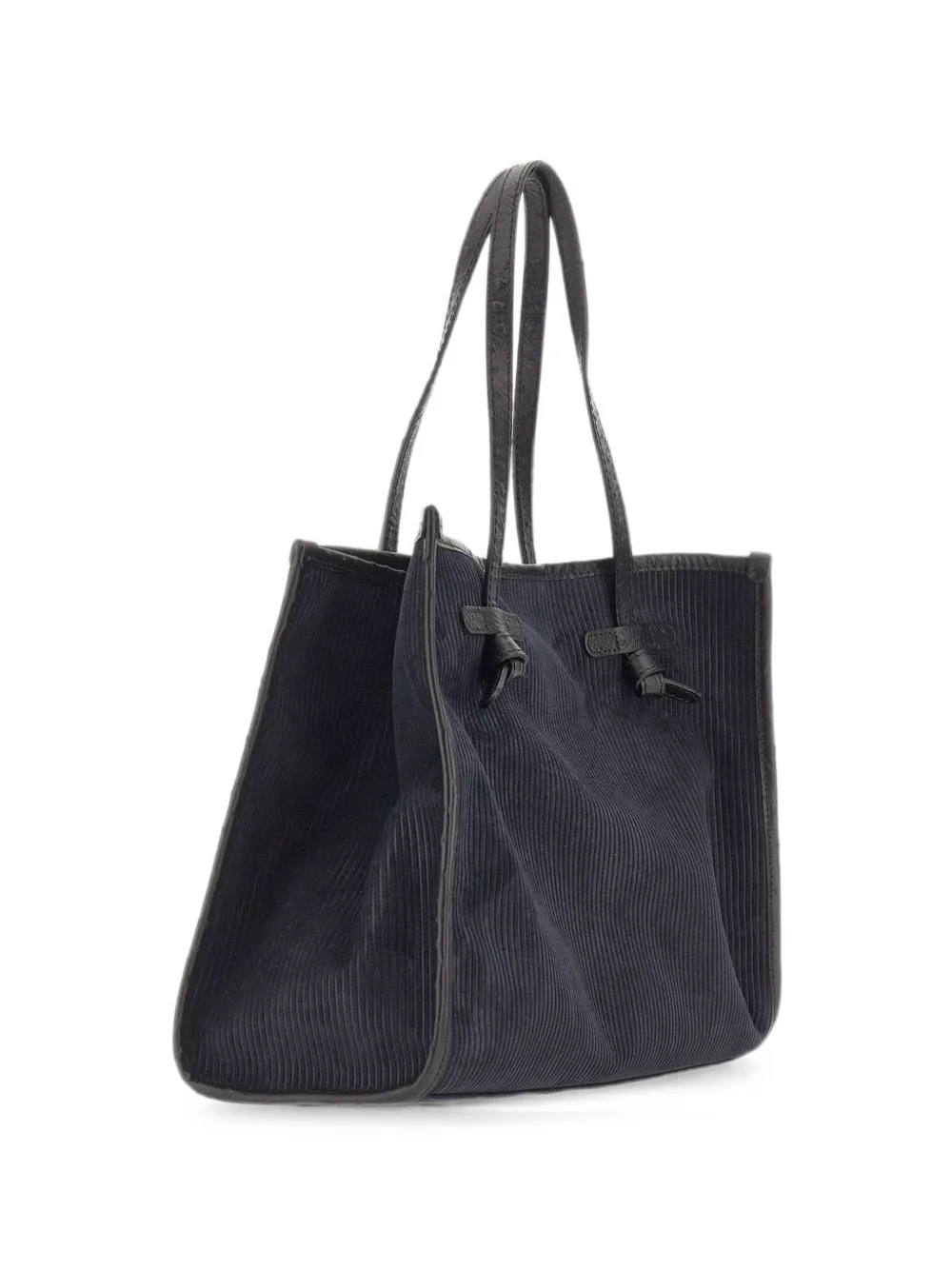 MARCELLA CLUB Marcella ribbed-suede shoulder bag - Blu