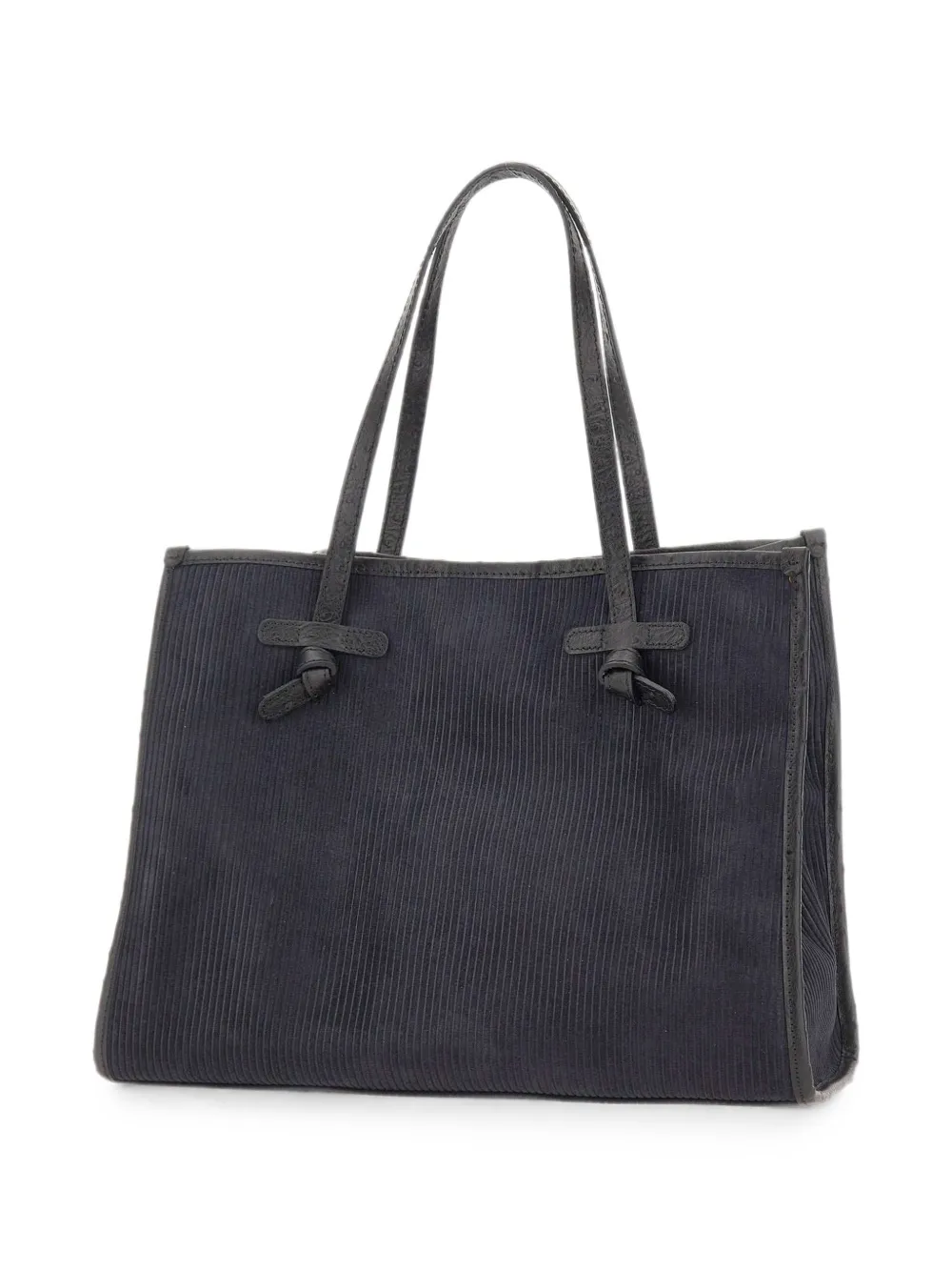 MARCELLA CLUB Marcella ribgebreide suède schoudertas Blauw