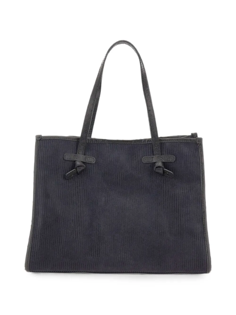 MARCELLA CLUB Marcella ribgebreide suède schoudertas Blauw