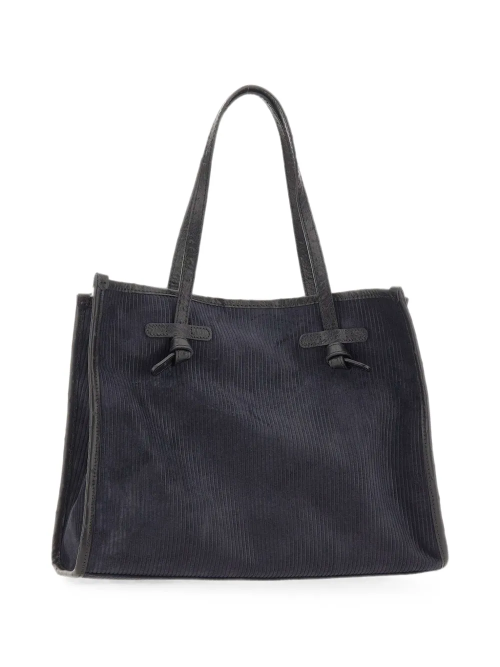 MARCELLA CLUB Marcella ribgebreide suède schoudertas Blauw