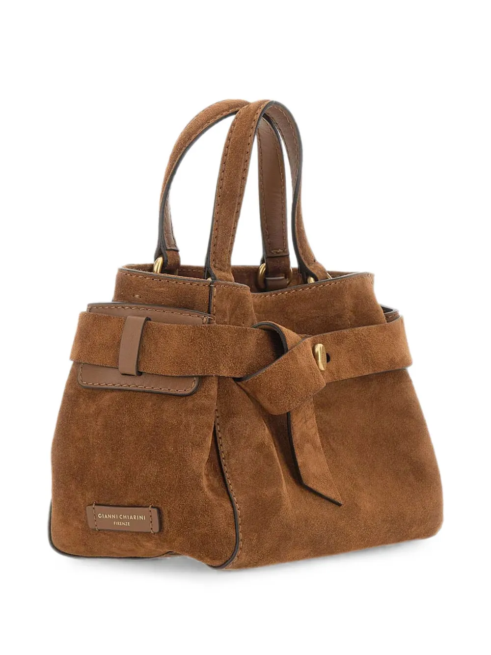 GIANNI CHIARINI Miranda suède shopper met geknoopt detail Bruin