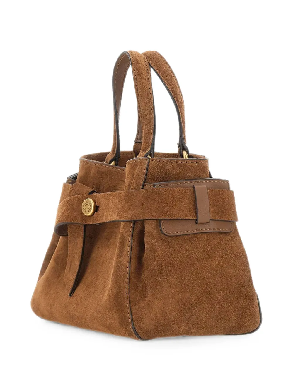 GIANNI CHIARINI Miranda suède shopper met geknoopt detail Bruin