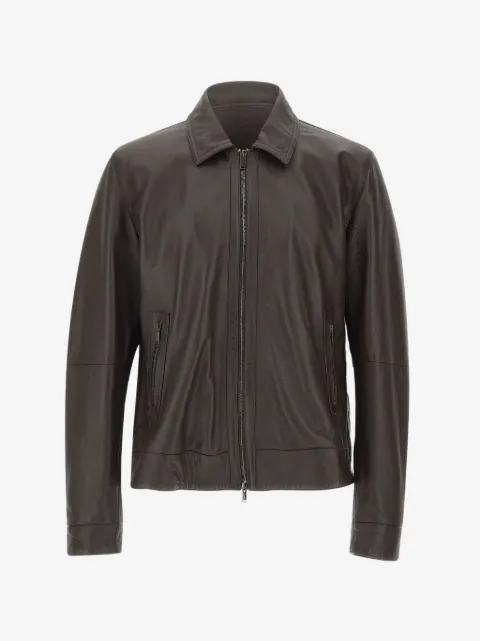 VOLFAGLI veste Tebe en cuir à fini grainé