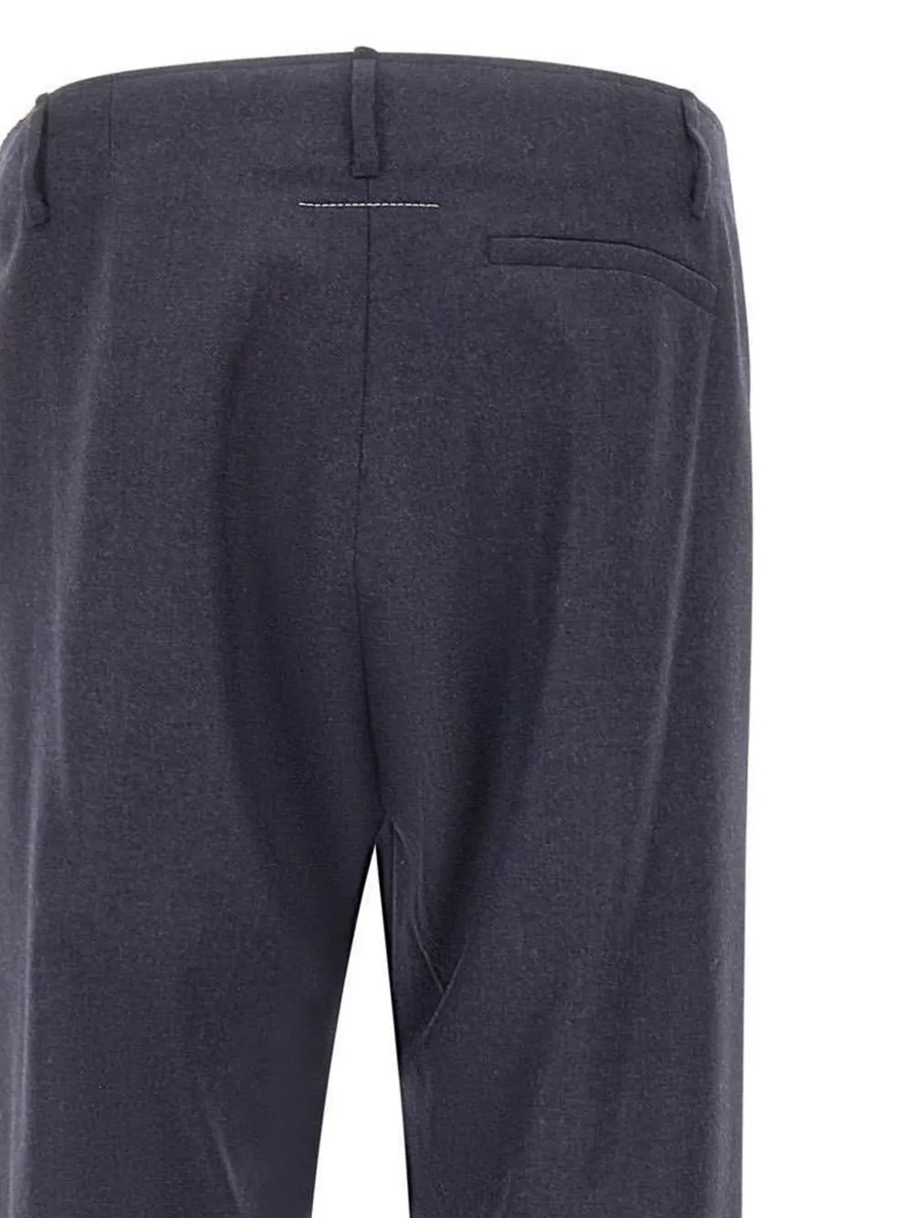 MM6 Maison Margiela Wollen broek met franje Blauw