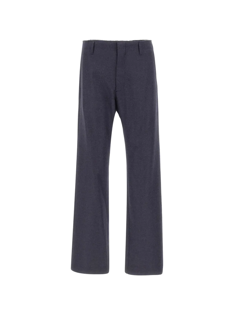 MM6 Maison Margiela fringed-edge wool trousers - Blau