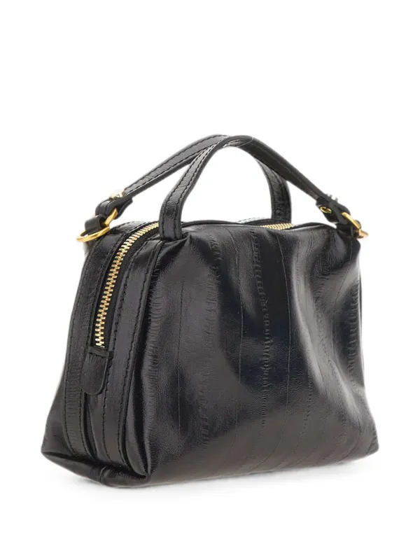 GIANNI CHIARINI Alifa ストライプ レザーショルダーバッグ | ブラック