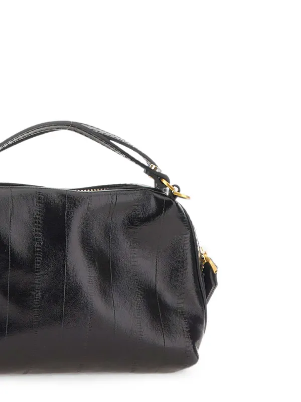 GIANNI CHIARINI Alifa ストライプ レザーショルダーバッグ | ブラック