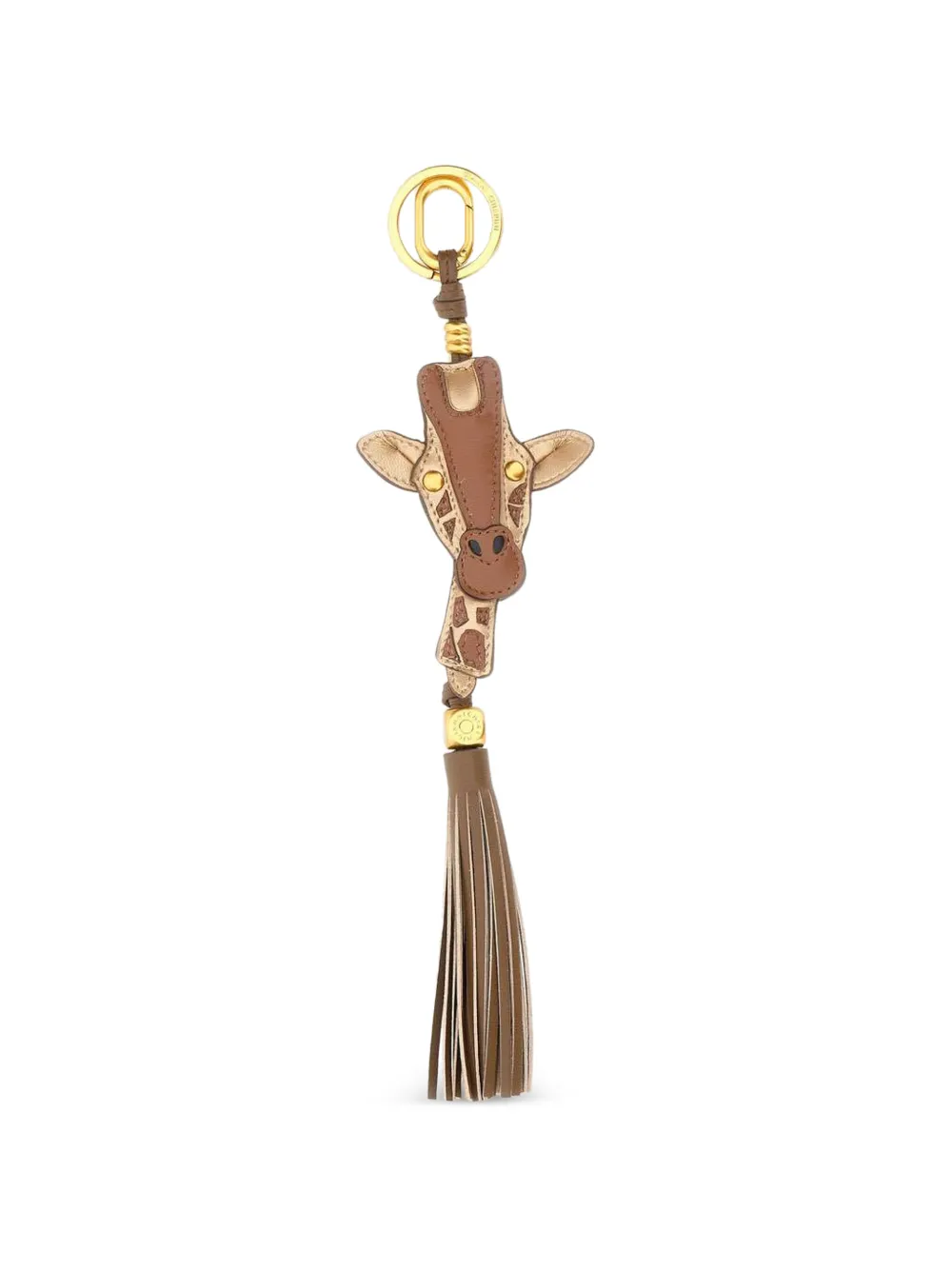 GIANNI CHIARINI giraffe-head tassel keyring - Braun