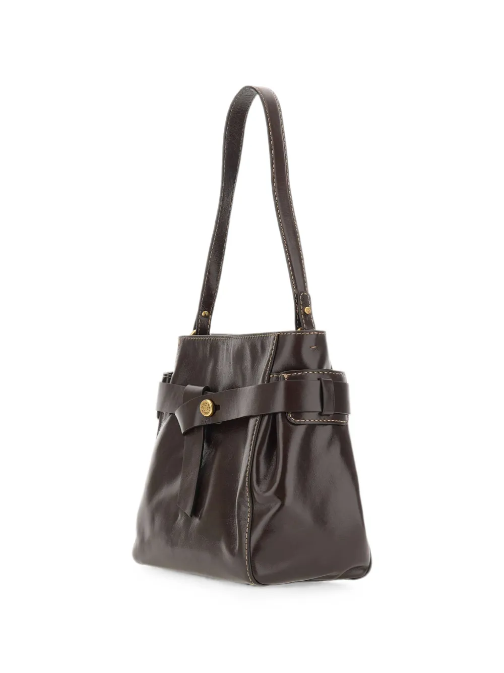 GIANNI CHIARINI Miranda leren schoudertas Bruin