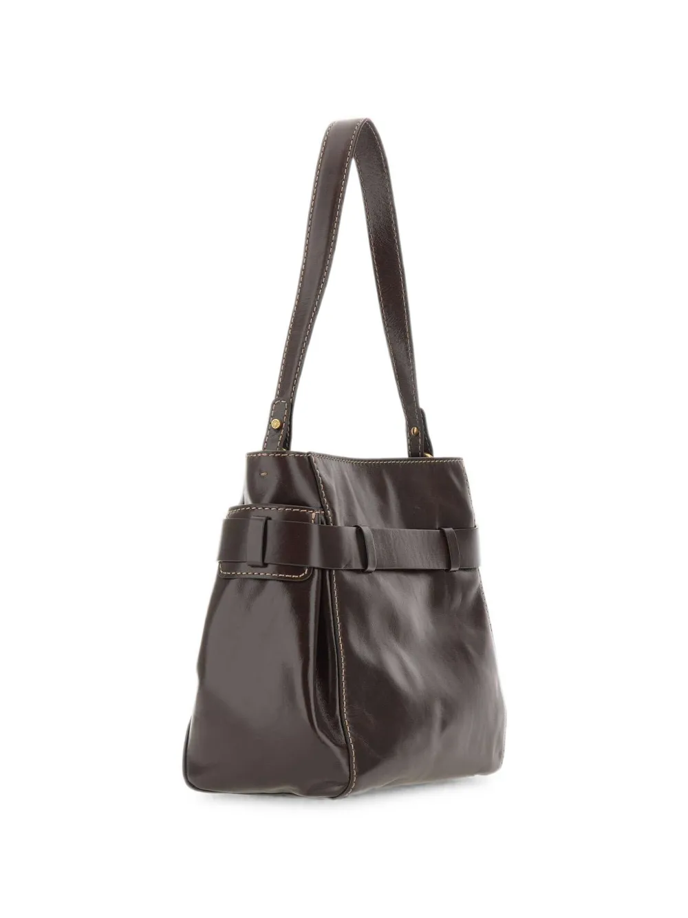 GIANNI CHIARINI Miranda leren schoudertas Bruin