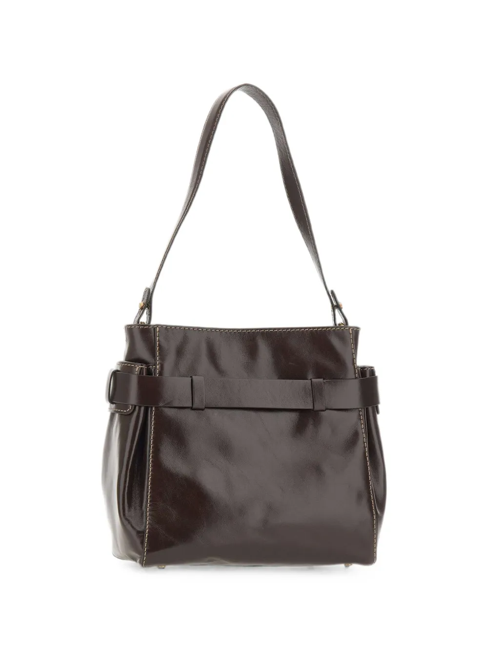 GIANNI CHIARINI Miranda leren schoudertas Bruin