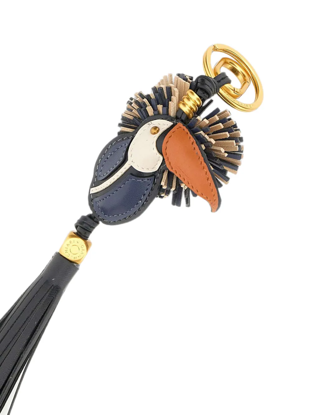 GIANNI CHIARINI Sleutelhanger met kwastje en toekan Blauw