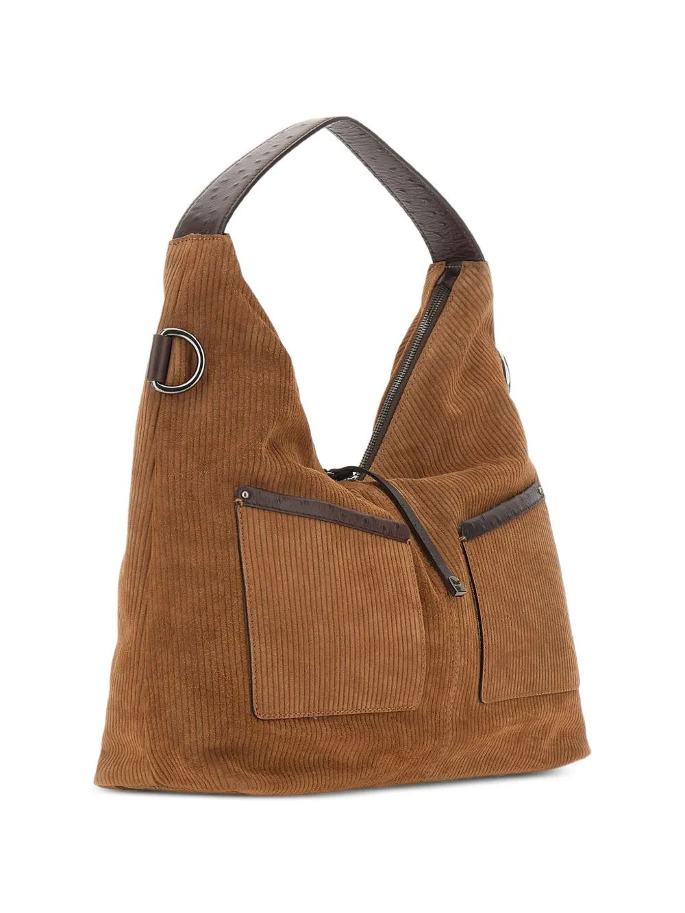 GIANNI CHIARINI Scilla geribbelde shopper Bruin