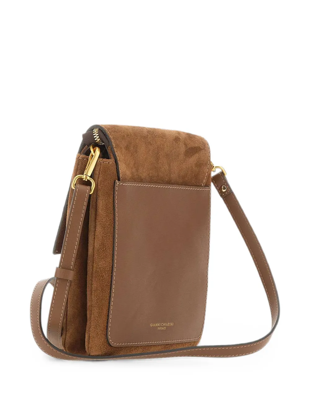 GIANNI CHIARINI Three suède schoudertas Bruin