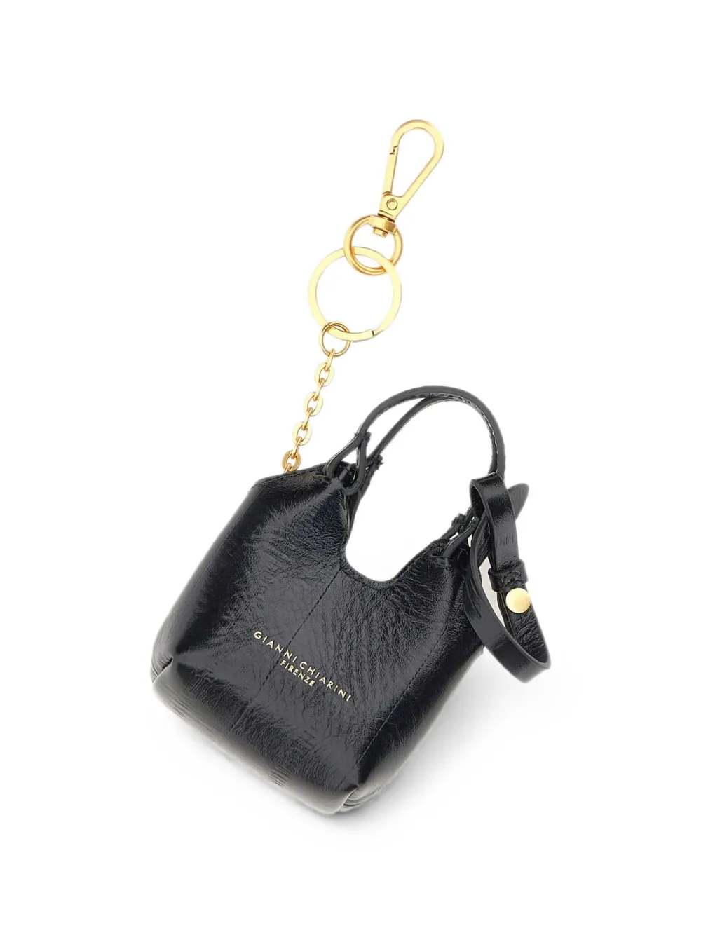 GIANNI CHIARINI Dua leren sleutelhanger Zwart