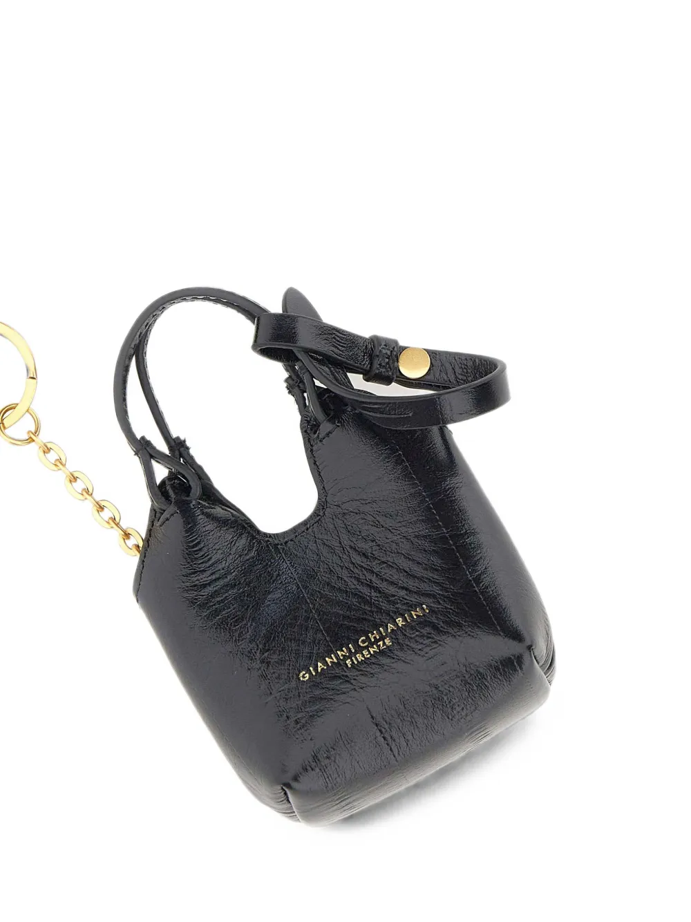 GIANNI CHIARINI Dua leren sleutelhanger Zwart