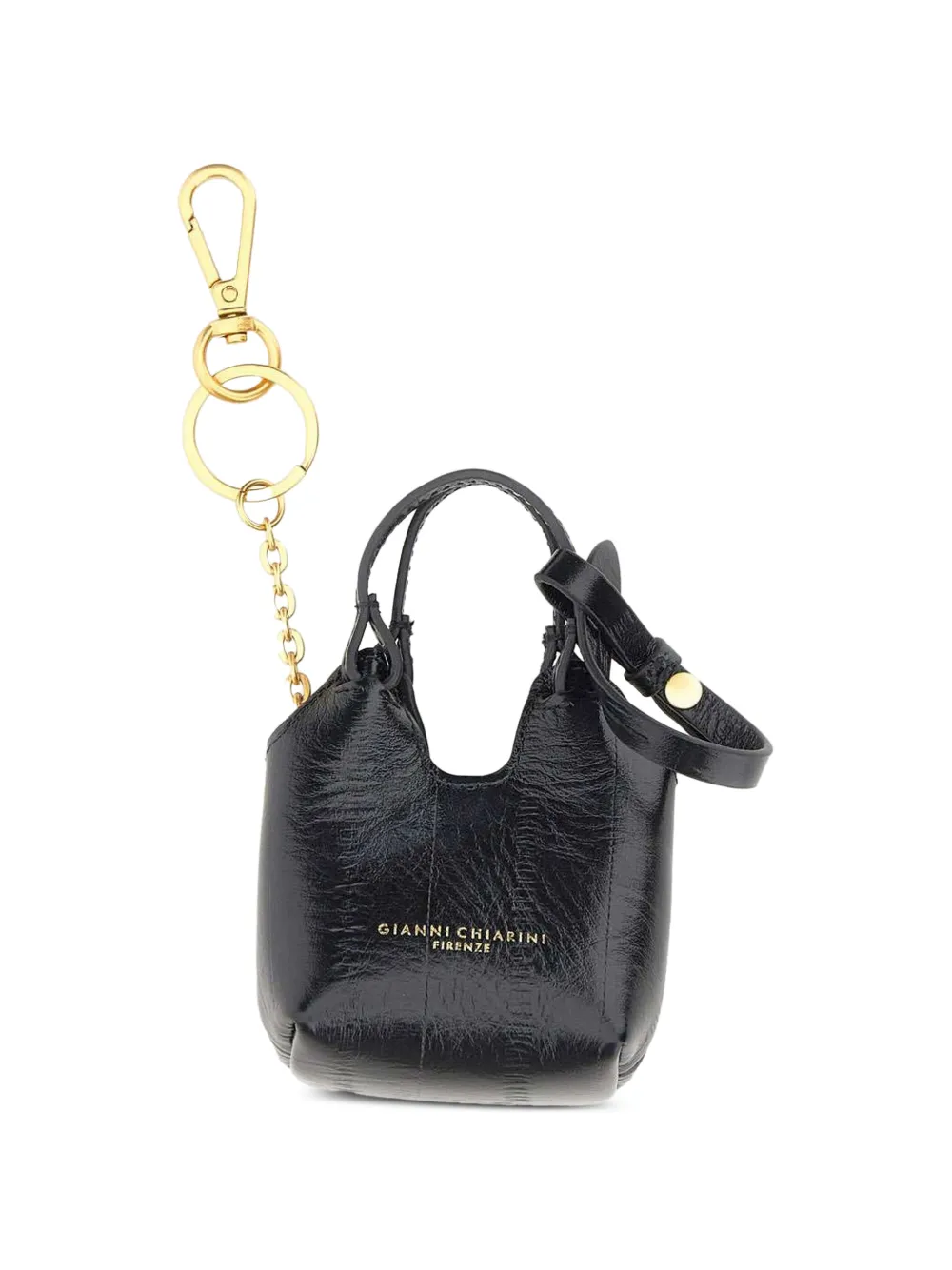 GIANNI CHIARINI Dua leather keyring - Schwarz