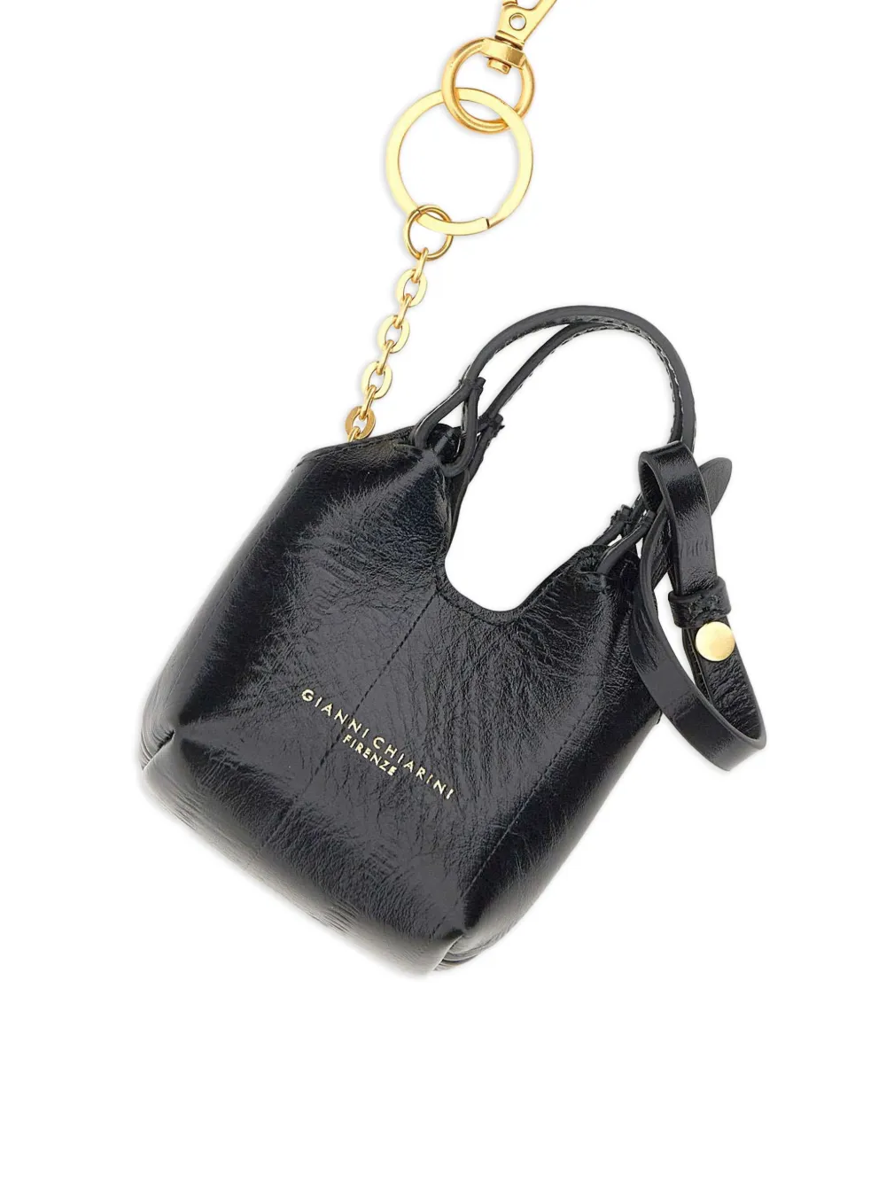 GIANNI CHIARINI Dua leren sleutelhanger Zwart