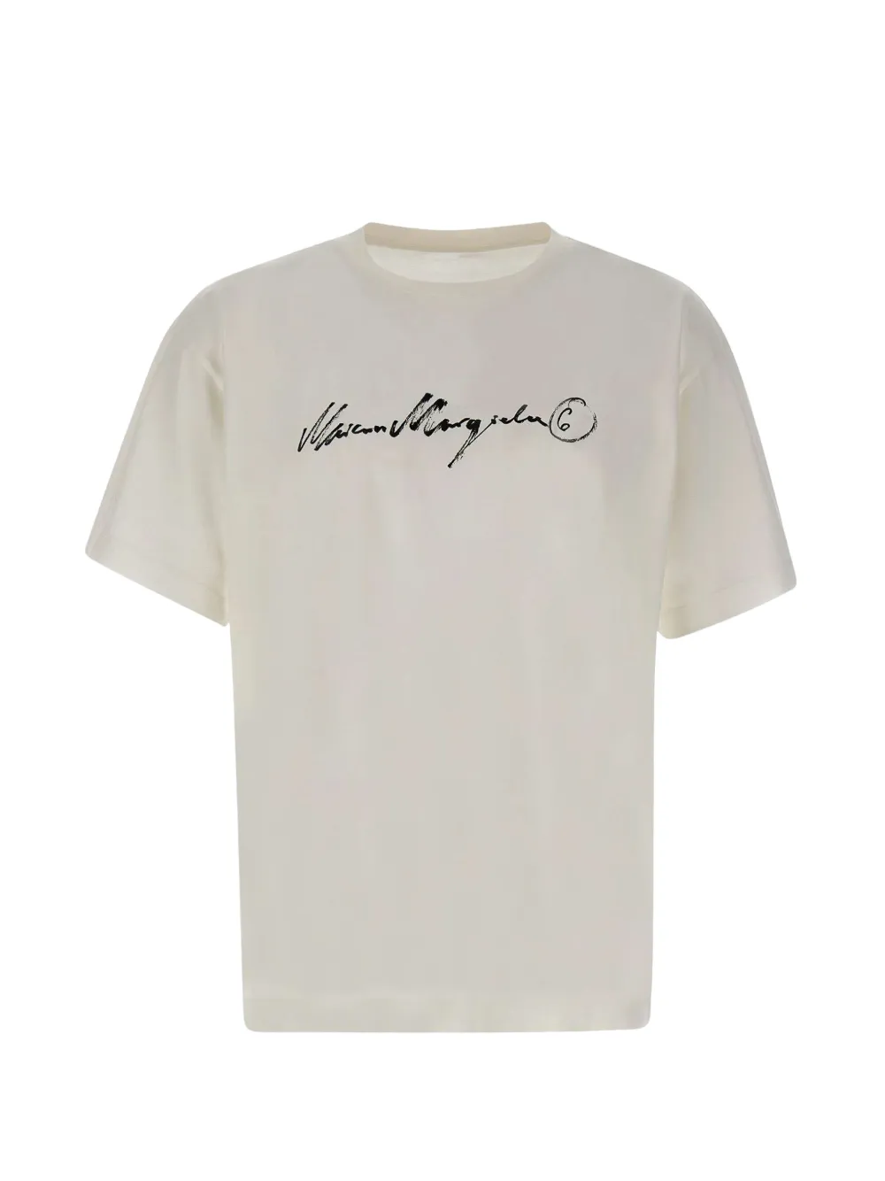 MM6 Maison Margiela signature-print T-shirt - Weiß