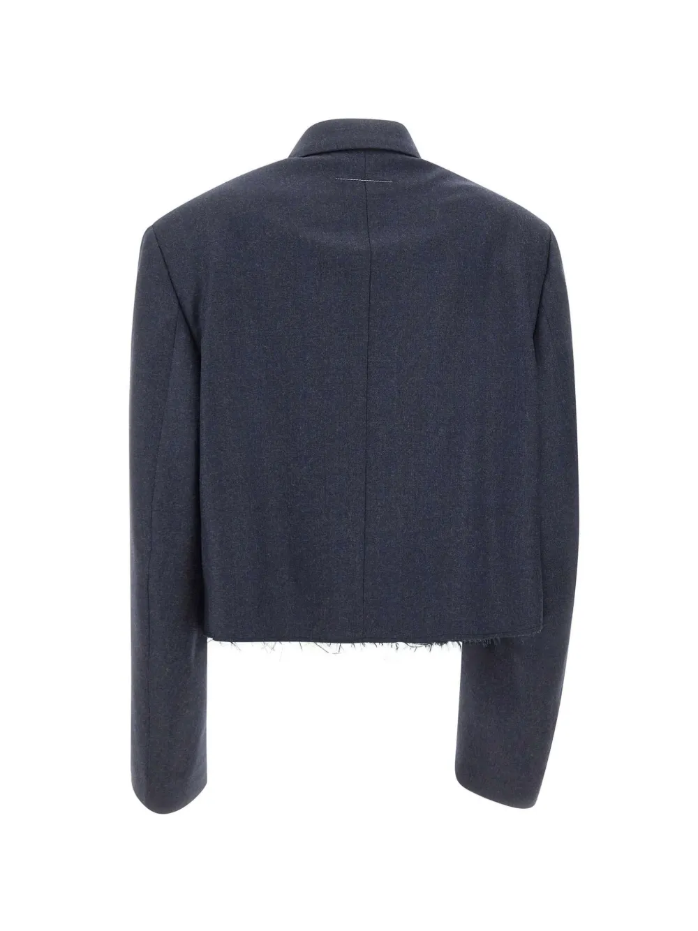 MM6 Maison Margiela Gerafelde cropped blazer Blauw