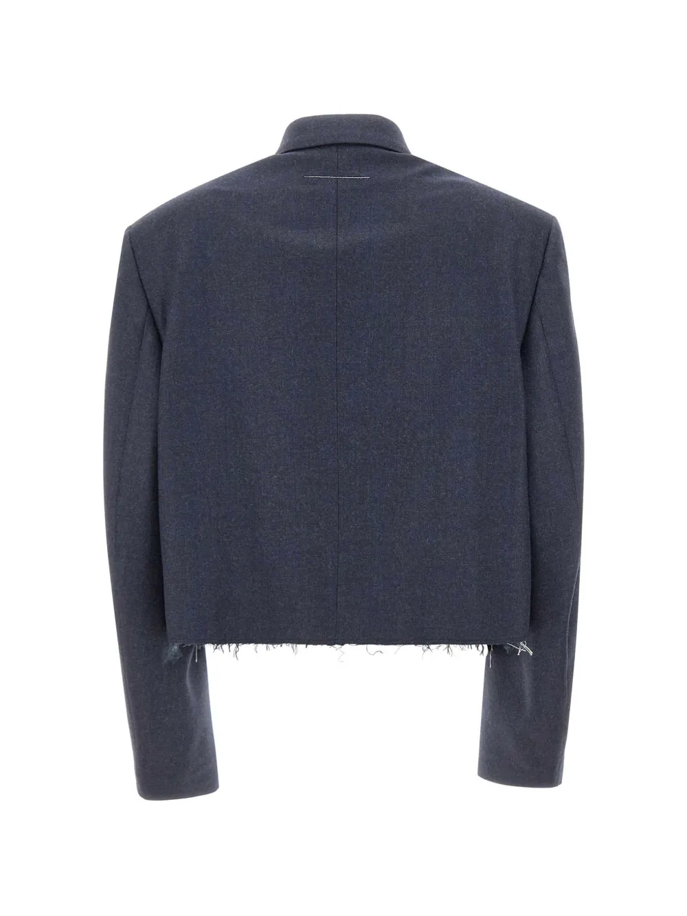 MM6 Maison Margiela Gerafelde cropped blazer Blauw