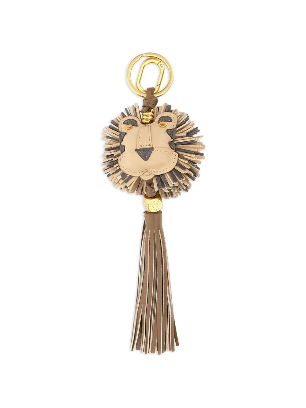 GIANNI CHIARINI lion-motif tassel keyring - Braun