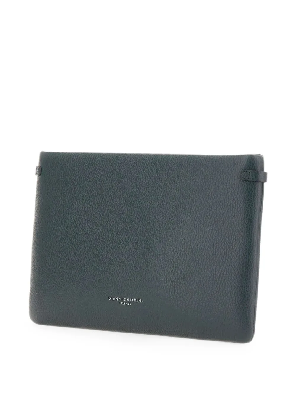 GIANNI CHIARINI Hermy clutch van gehamerd leer Groen