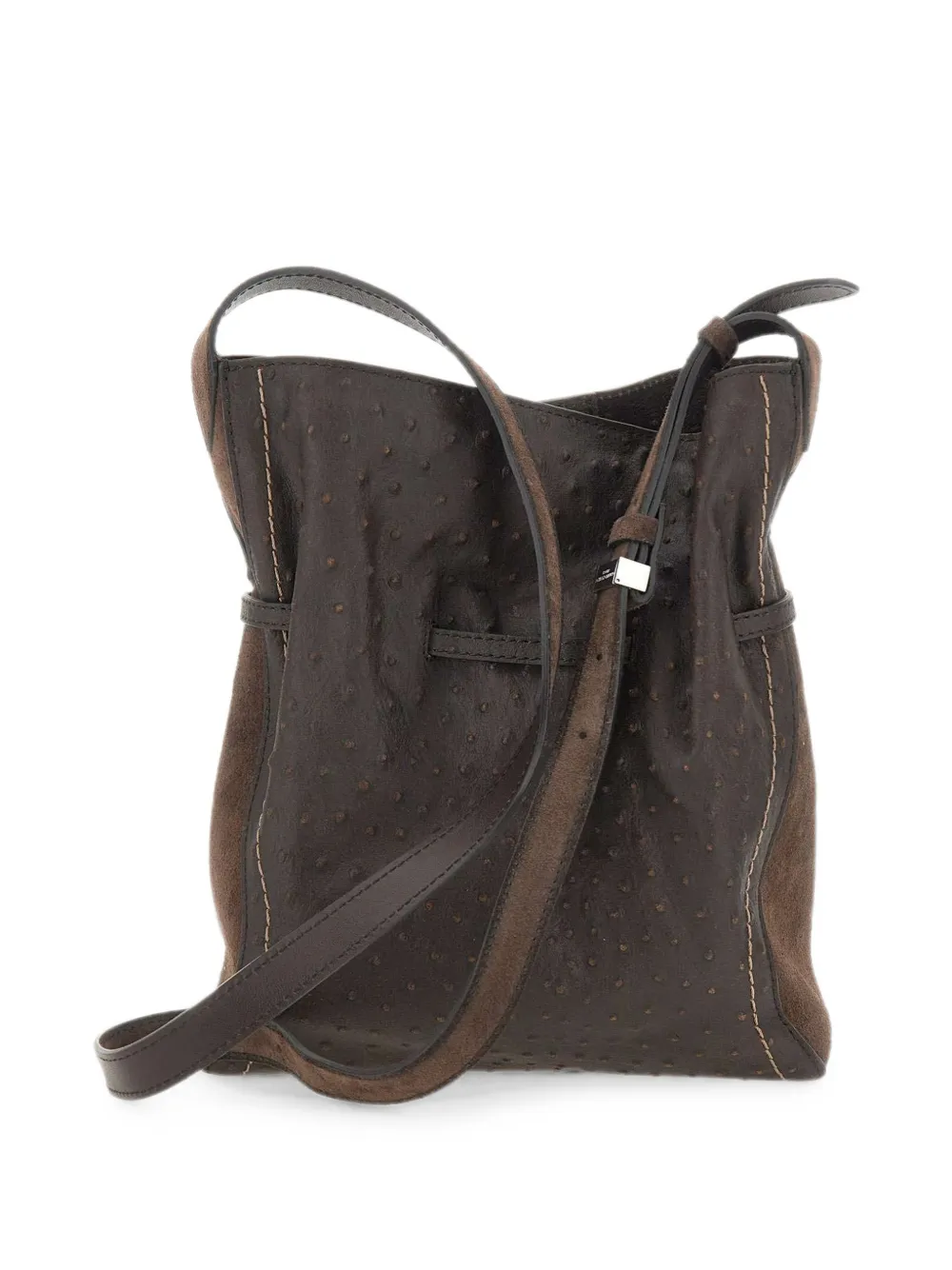 GIANNI CHIARINI Sienna schoudertas met struisvogel-effect Bruin