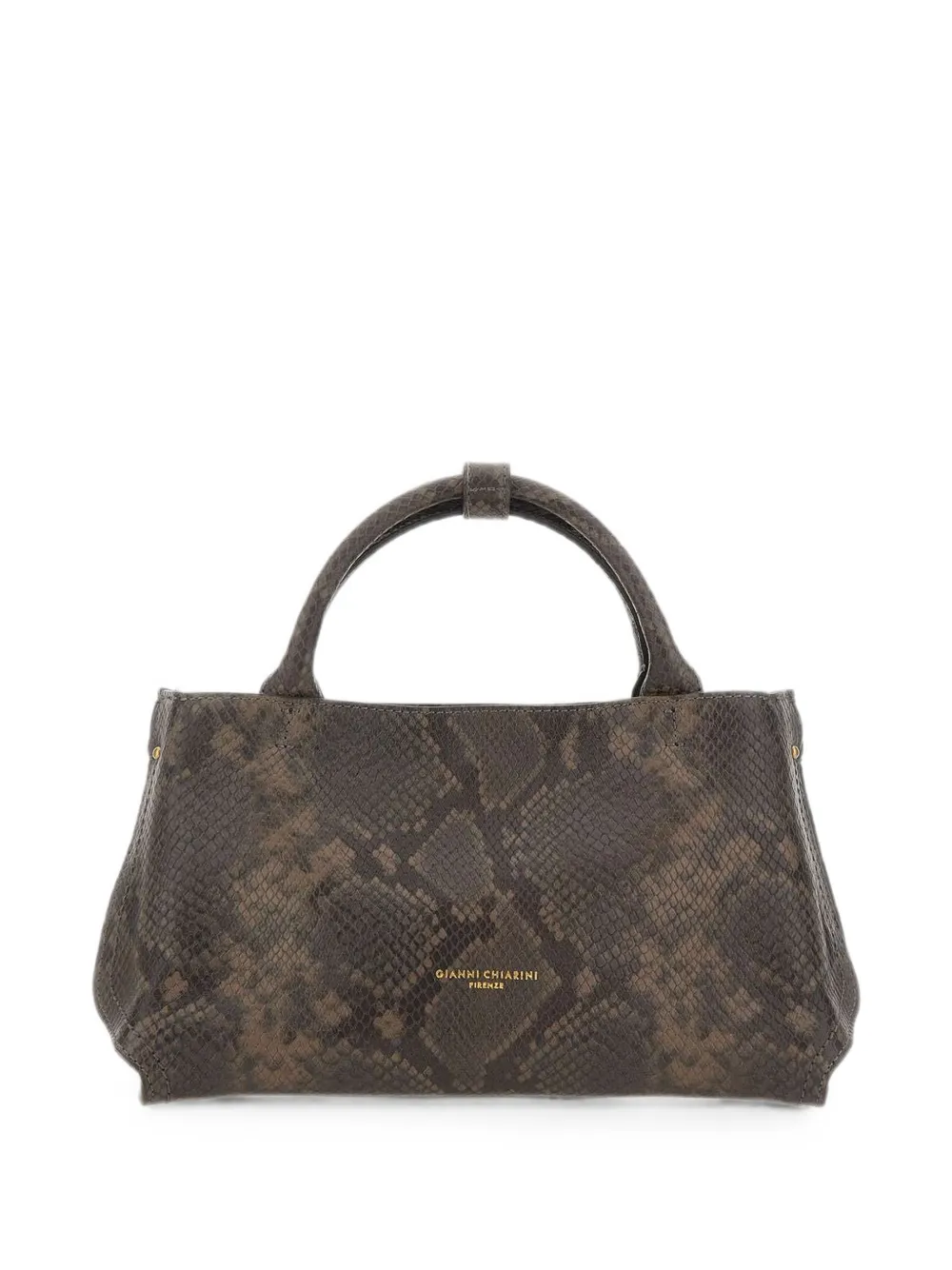 GIANNI CHIARINI Amal kleine shopper met python-effect Bruin