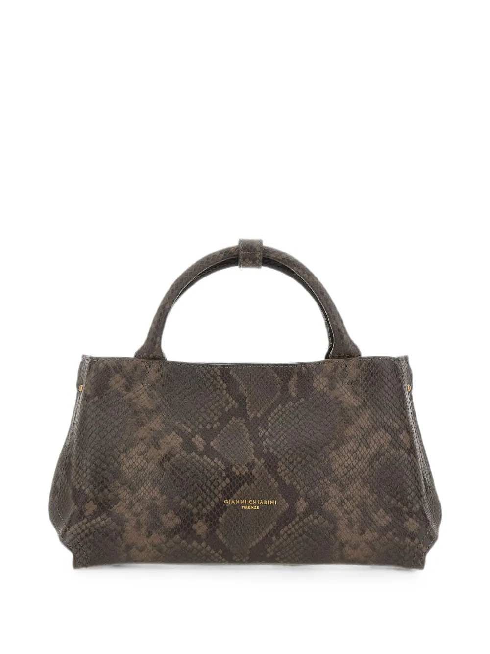 GIANNI CHIARINI Amal kleine shopper met python-effect Bruin