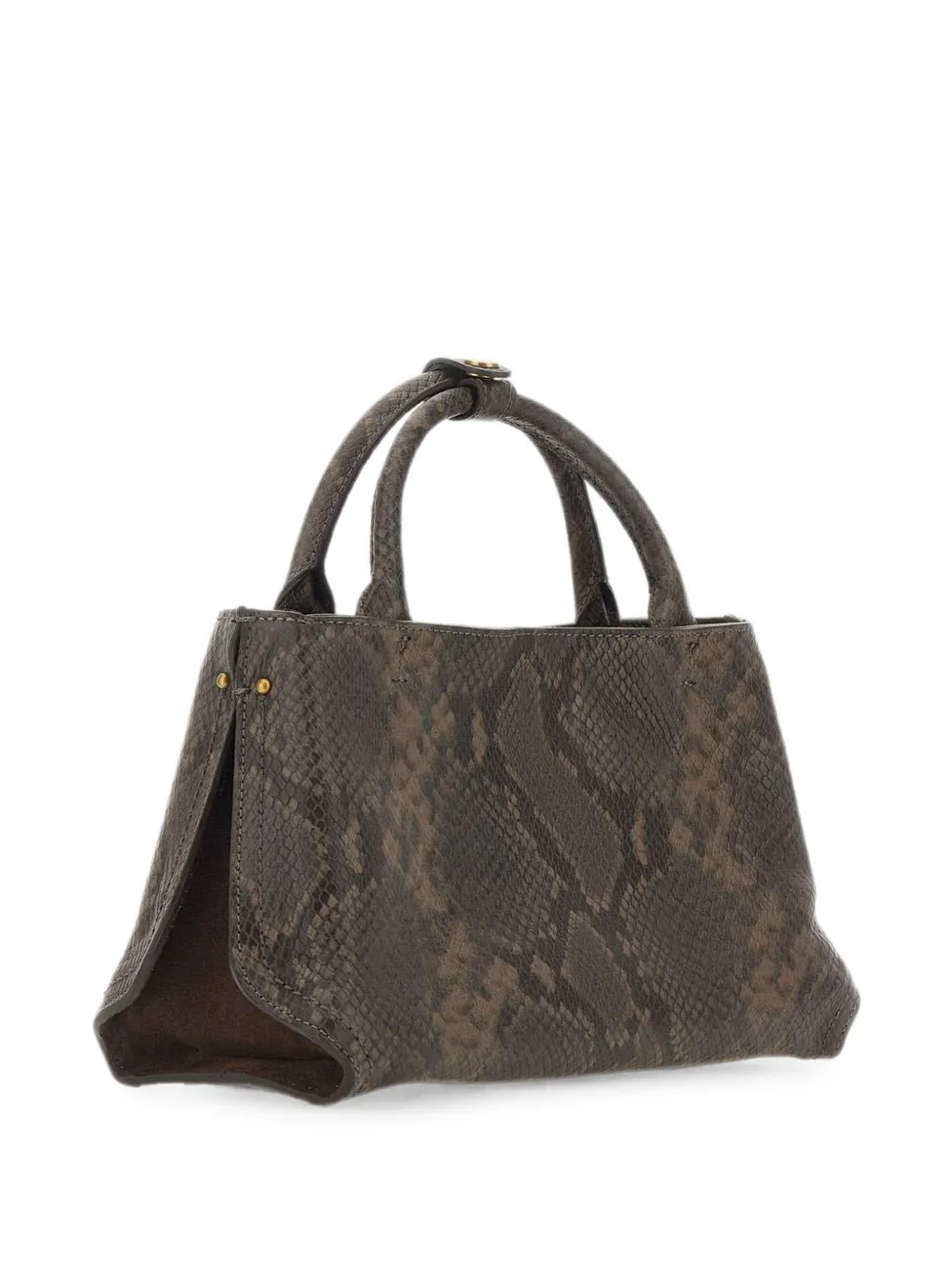 GIANNI CHIARINI Amal kleine shopper met python-effect Bruin