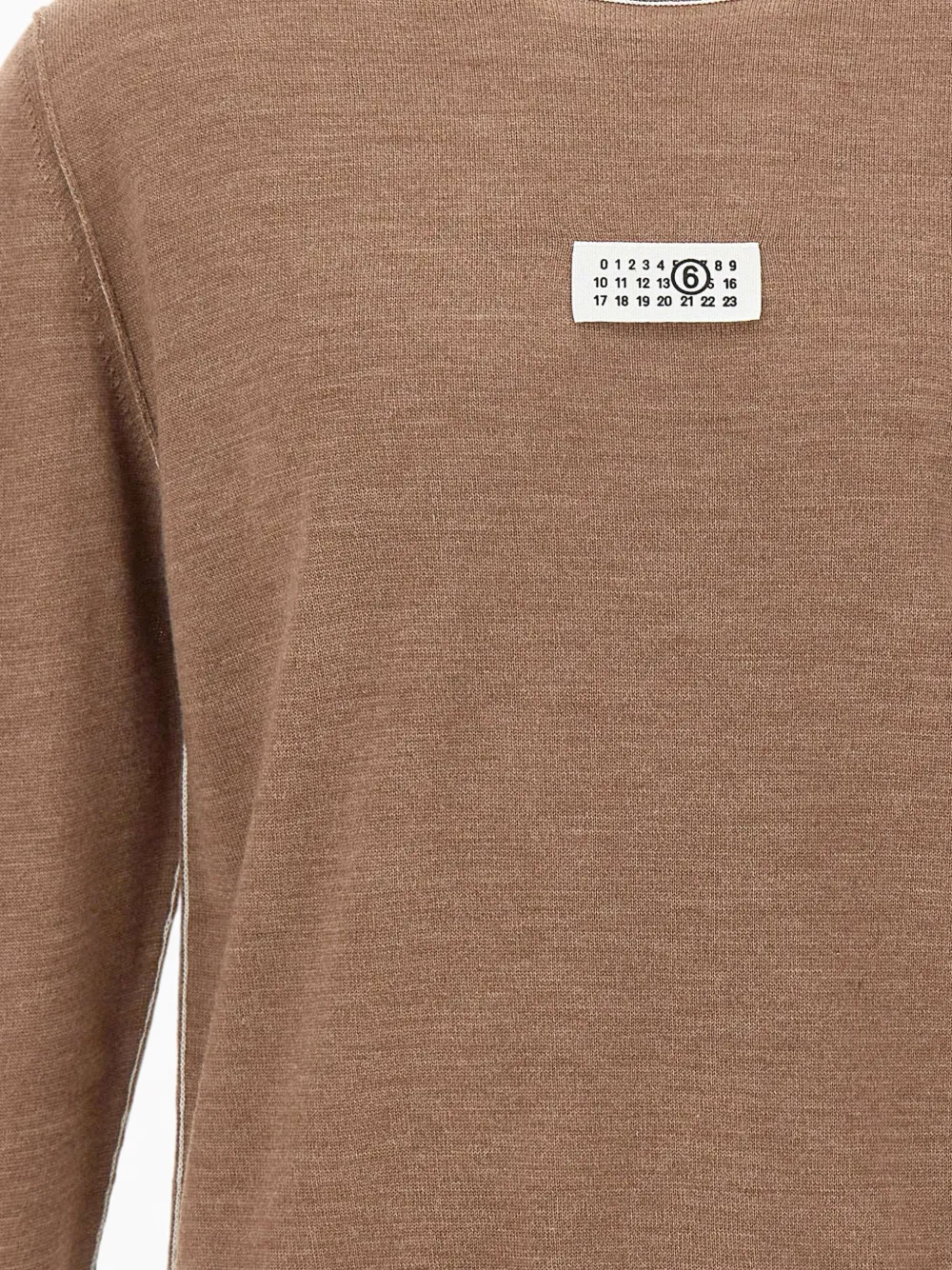 MM6 Maison Margiela contrasting-stitching Numeric-logo sweater - Brown