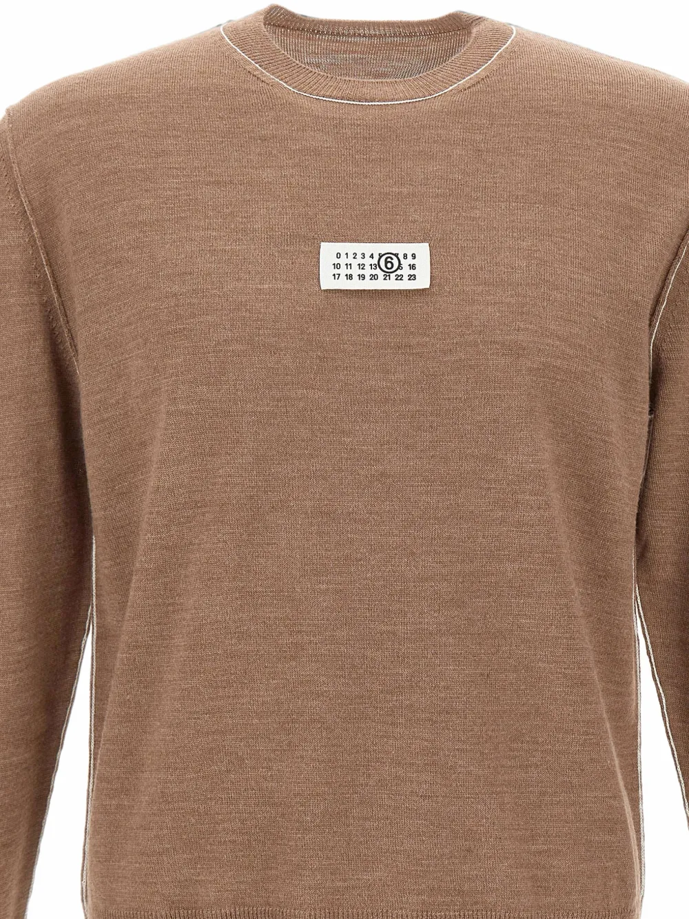MM6 Maison Margiela Trui met contrasterend stiksel en Numeric-logo Bruin