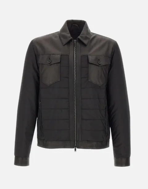 VOLFAGLI Massenzio leather-panelled quilted jacket